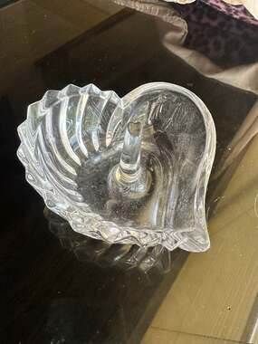 Gorham Esprit Lead Crystal Heart-Shaped Ring Dish